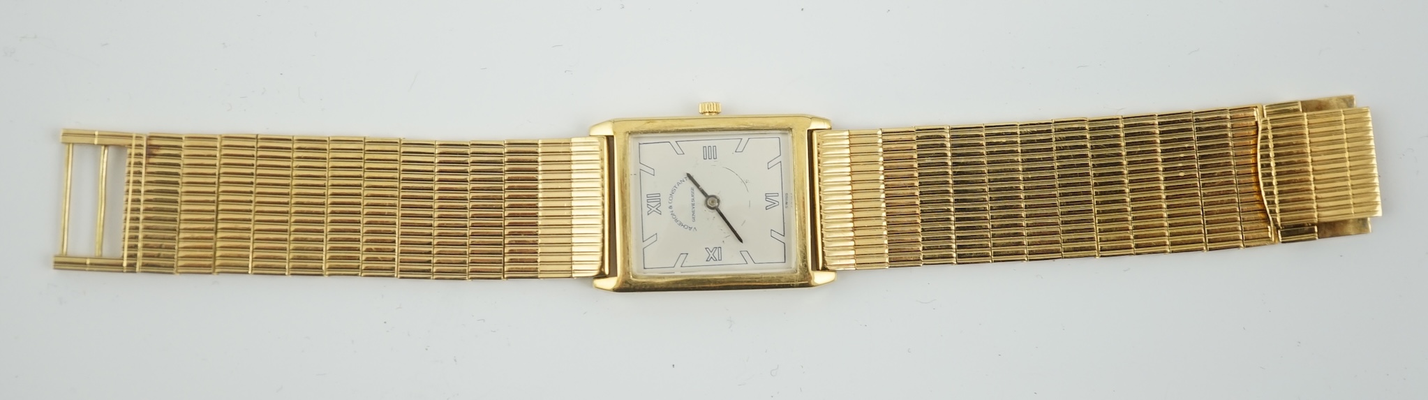 A gentleman's 1960's 18ct gold Vacheron & Constantin manual wind dress wrist watch, on an 18k gold bracelet